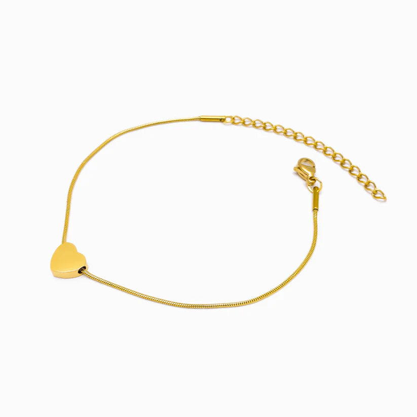 Pulseira malha snake com coração