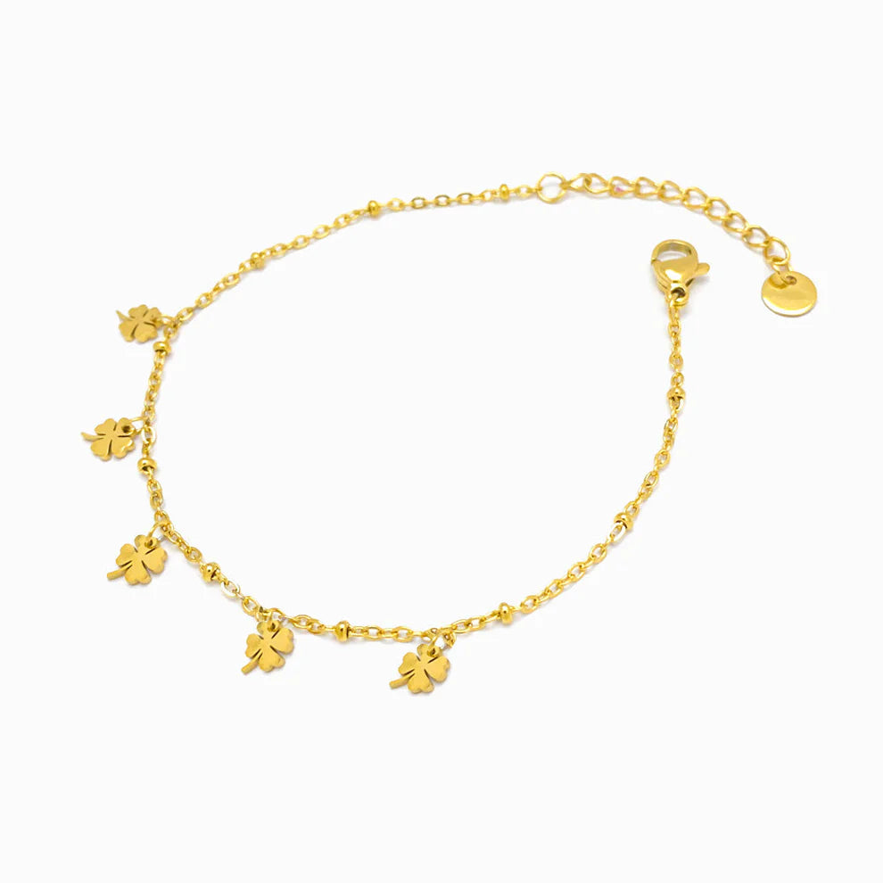 Pulseira trevos em aço inoxidável