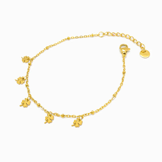 Pulseira trevos em aço inoxidável